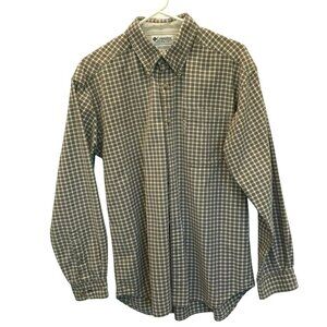 Columbia Men's Classic Long Sleeve Outdoor Shirt Sz Medium Tan Check Activewear